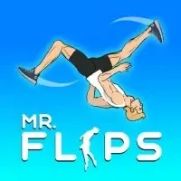 Mr. Flip performing a daring flip stunt.