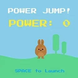 A character charging power for a powerful jump in Power Jumper game.
